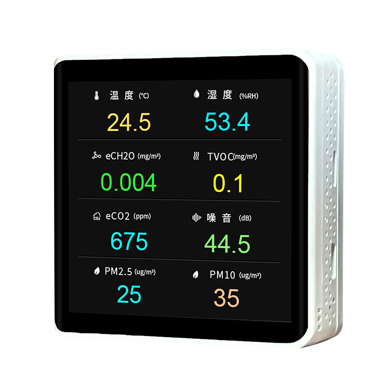 86型安裝空氣質量溫濕度PM2.5二氧化碳傳感器光照甲醛氣體檢測儀